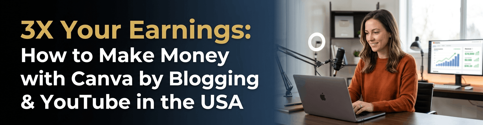 3X Your Earnings How to Make Money with Canva by Blogging & YouTube in the USA