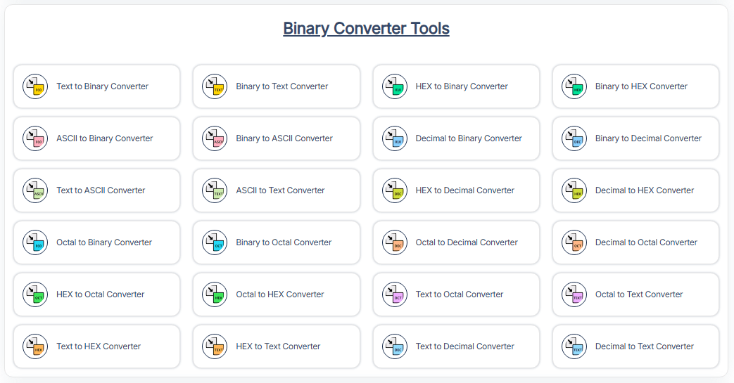 BINARY CONVERTER TOOLS