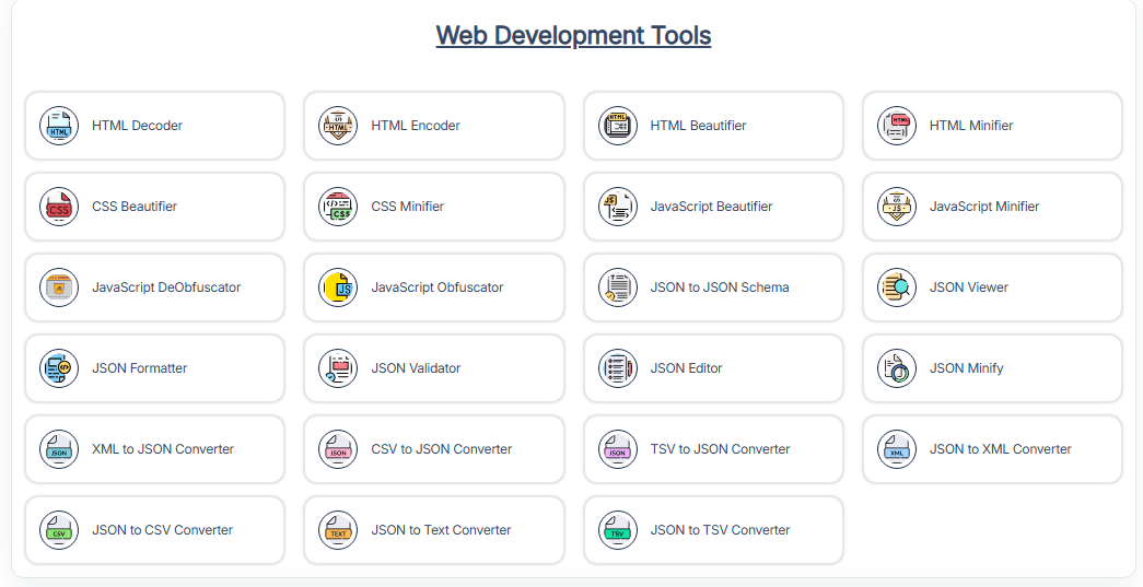 WEB DEVELOPMENT TOOLS