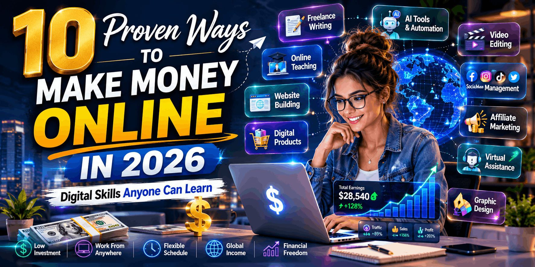 10 Proven Ways to Make Money Online in 2026 With Digital Skills (No Experience Needed)